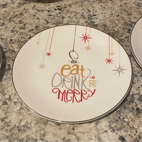 Lenox Other - Eat Drink Be Merry Dessert Plates By Lenox